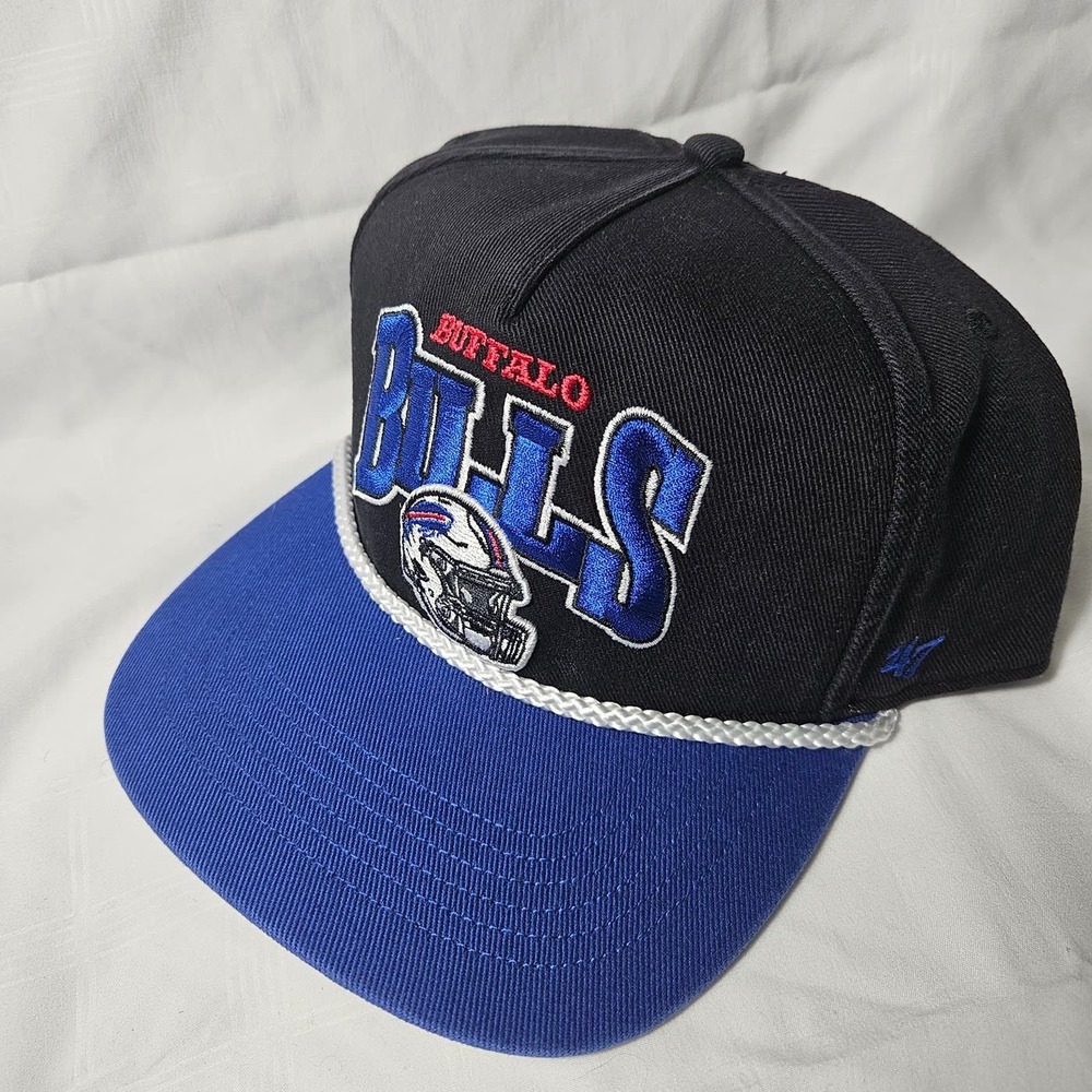Buffalo Bills '47 Brand Rope Snapback Hat Black Royal Blue Helmet Logo NFL New